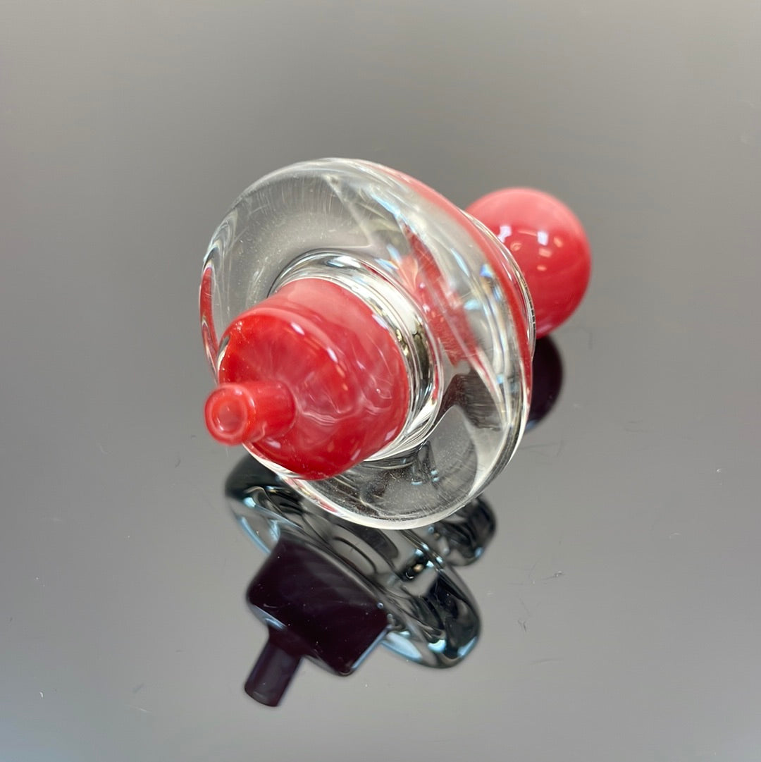 Gear Nipped Carb Cap Red