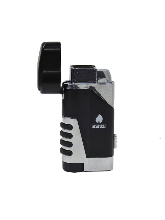 Newport Dual Flame Torch Lighter - Black